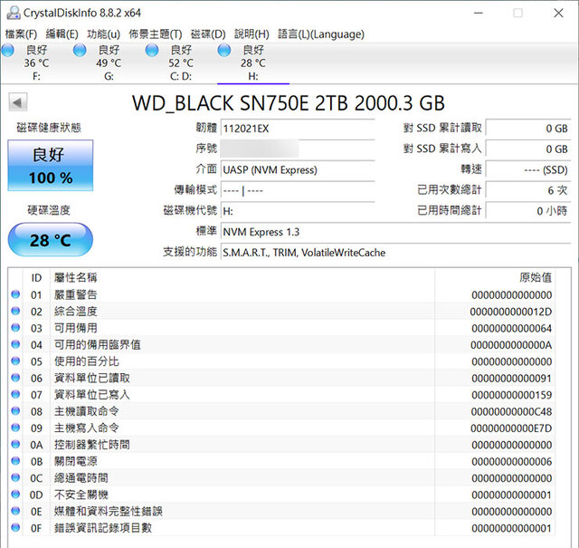 Check the specifications of PRO-BLADE SSD Mag through CrystalDiskInfo. The internal model is WD_BLACK SN750 SE, which supports NVMe 1.3 standard.