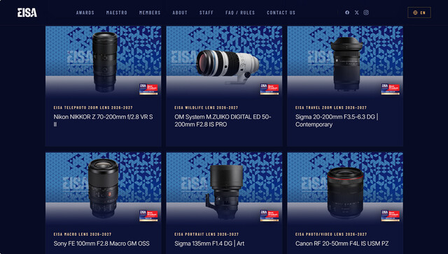 EISA AWARDS 2026-2027 得獎名單公布！Sony 與 Nikon 成相機鏡頭最大贏家