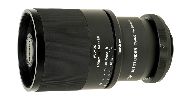 Tokina SZX 400mm F8 Reflex MF增距鏡 SZ 2X EXTENDER 發售，最遠焦段可達800mm