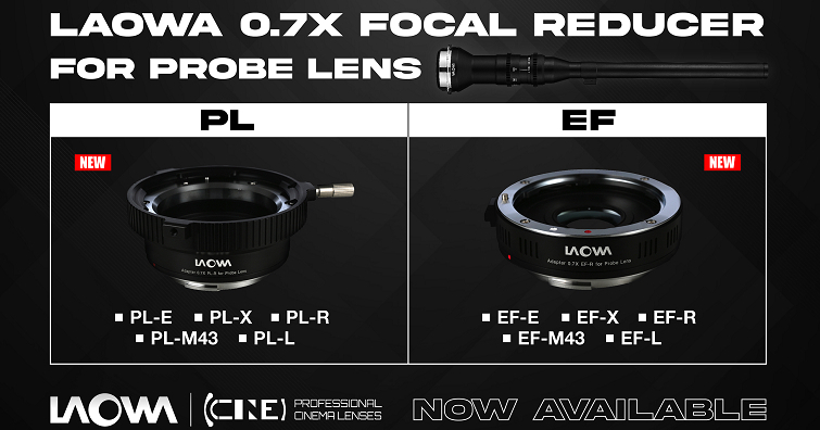 老蛙發布Laowa 24mm F14 2X Macro Probe微距鏡頭專用減焦環Laowa 0.7x Focal Reducer！