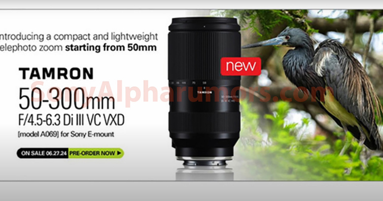 傳聞TAMRON將於6/6發表新鏡頭50-300mm F4.5-6.3 VC，重量不到700g！